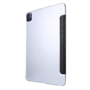 Custodia in pelle pieghevole orizzontale tripla con struttura in seta con supporto e slot per penna, For iPad Pro 11 (2021)