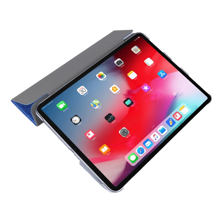 Custodia in pelle pieghevole orizzontale tripla con struttura in seta con supporto e slot per penna, For iPad Pro 11 (2021)