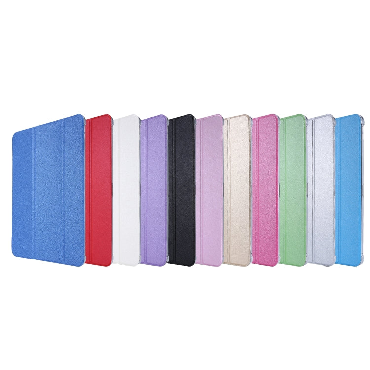 Custodia in pelle pieghevole orizzontale tripla con struttura in seta con supporto e slot per penna, For iPad Pro 11 (2021)