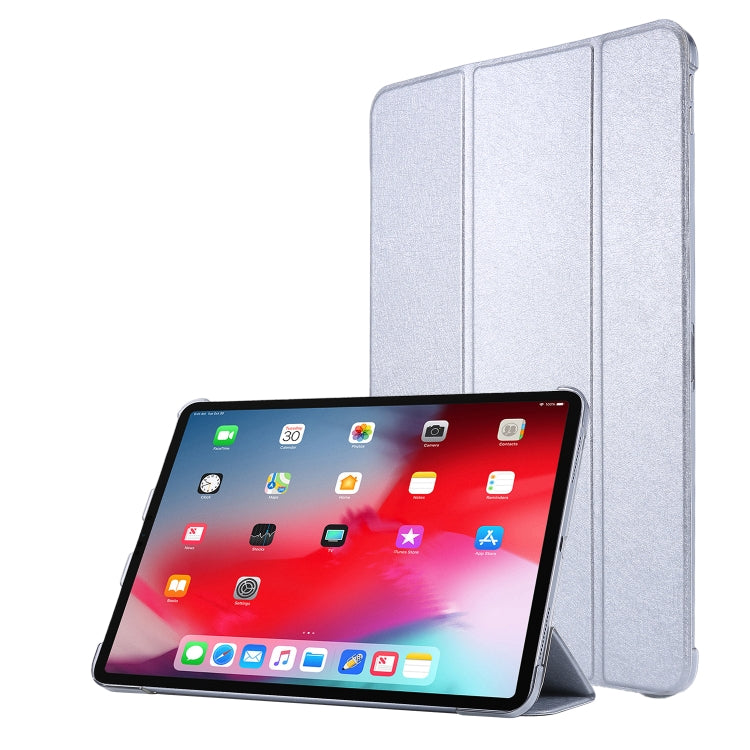 Custodia in pelle pieghevole orizzontale tripla con struttura in seta con supporto e slot per penna, For iPad Pro 11 (2021)