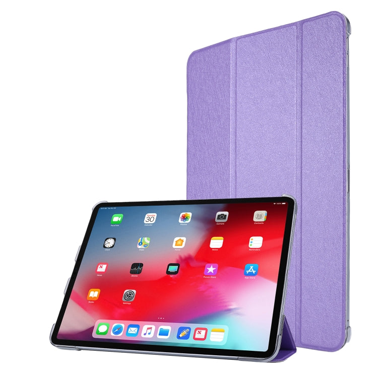 Custodia in pelle pieghevole orizzontale tripla con struttura in seta con supporto e slot per penna, For iPad Pro 11 (2021)