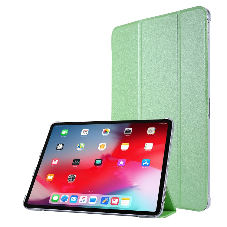 Custodia in pelle pieghevole orizzontale tripla con struttura in seta con supporto e slot per penna, For iPad Pro 11 (2021)