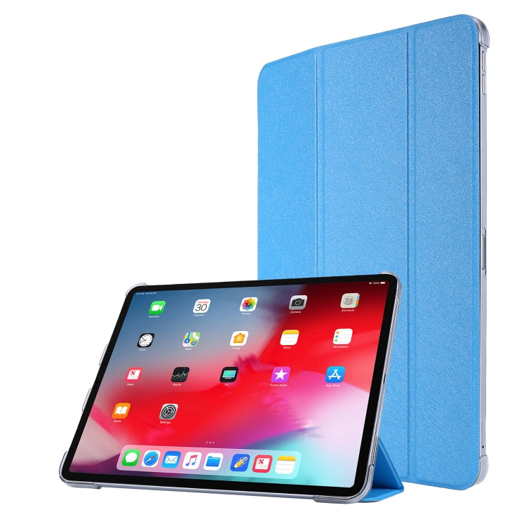 Custodia in pelle pieghevole orizzontale tripla con struttura in seta con supporto e slot per penna, For iPad Pro 11 (2021)