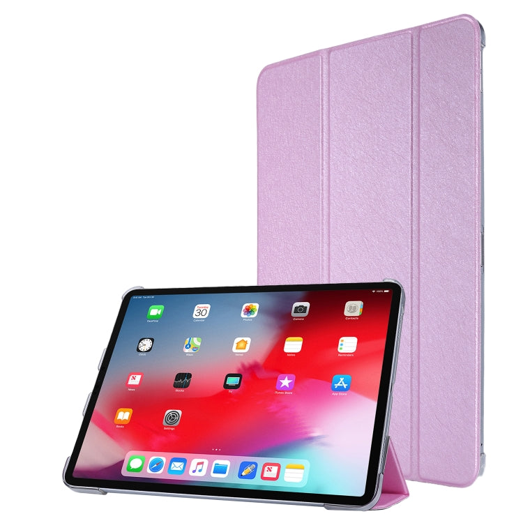 Custodia in pelle pieghevole orizzontale tripla con struttura in seta con supporto e slot per penna, For iPad Pro 11 (2021)