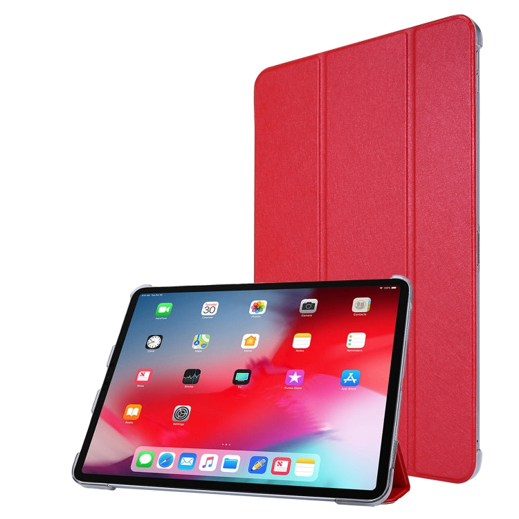 Custodia in pelle pieghevole orizzontale tripla con struttura in seta con supporto e slot per penna, For iPad Pro 11 (2021)