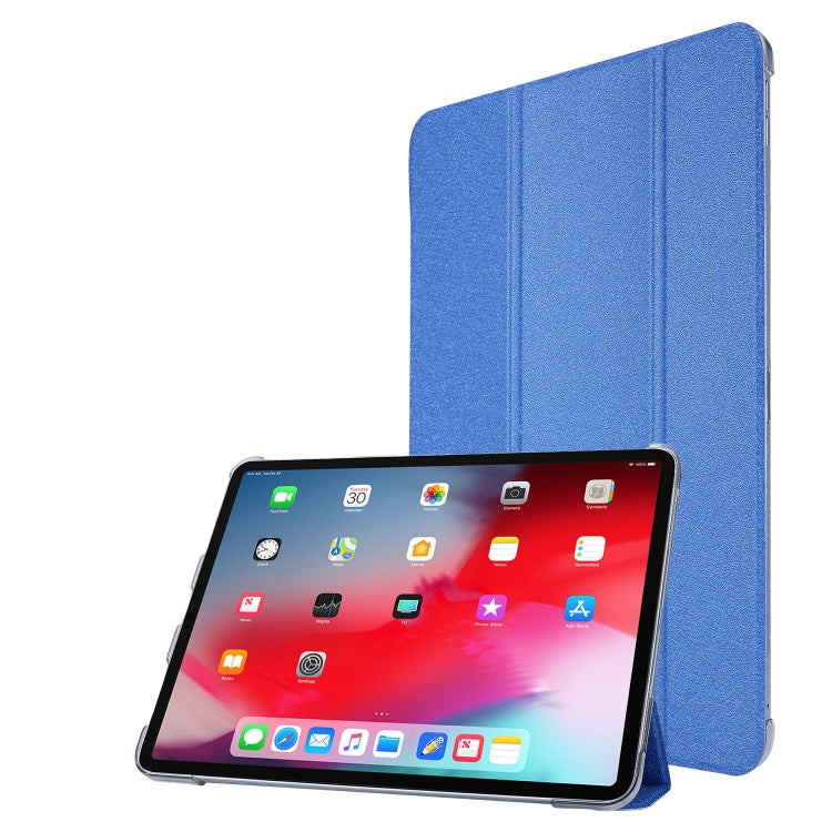 Custodia in pelle pieghevole orizzontale tripla con struttura in seta con supporto e slot per penna, For iPad Pro 11 (2021)