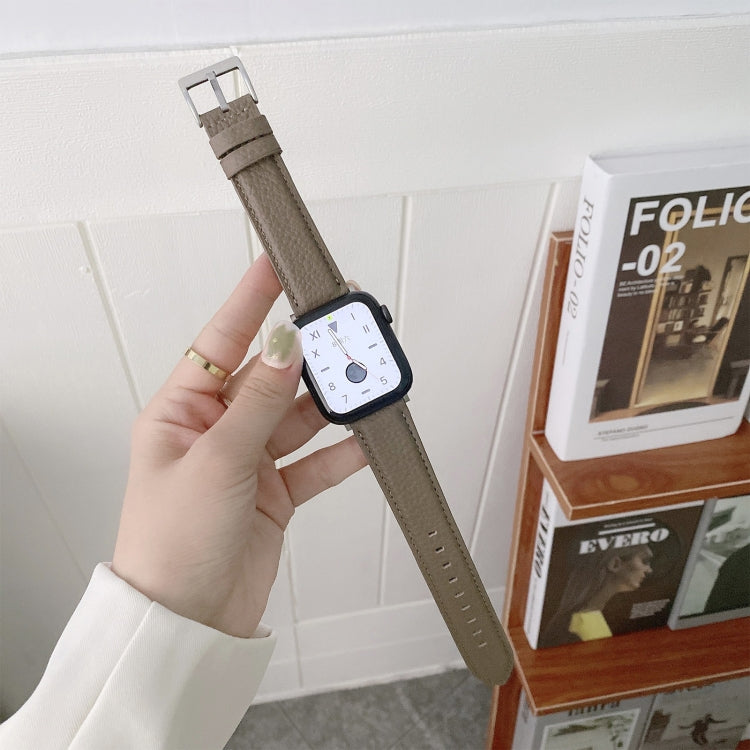 Cinturini di ricambio in pelle con trama litchi per cucire, For Apple Watch Ultra 49mm / Series 8&7 45mm / SE 2&6&SE&5&4 44mm / 3&2&1 42mm, For Series 7 41mm / 6 & SE & 5 & 4 40mm / 3 & 2 & 1 38mm