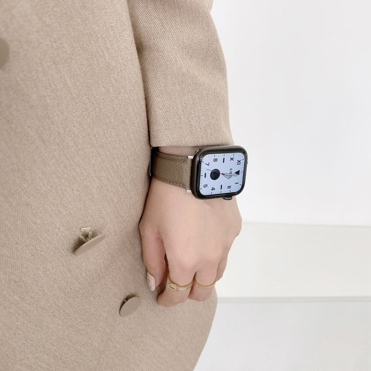 Cinturini di ricambio in pelle con trama litchi per cucire, For Apple Watch Ultra 49mm / Series 8&7 45mm / SE 2&6&SE&5&4 44mm / 3&2&1 42mm, For Series 7 41mm / 6 & SE & 5 & 4 40mm / 3 & 2 & 1 38mm