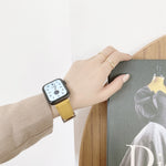 Cinturini di ricambio in pelle con trama litchi per cucire, For Apple Watch Ultra 49mm / Series 8&7 45mm / SE 2&6&SE&5&4 44mm / 3&2&1 42mm, For Series 7 41mm / 6 & SE & 5 & 4 40mm / 3 & 2 & 1 38mm