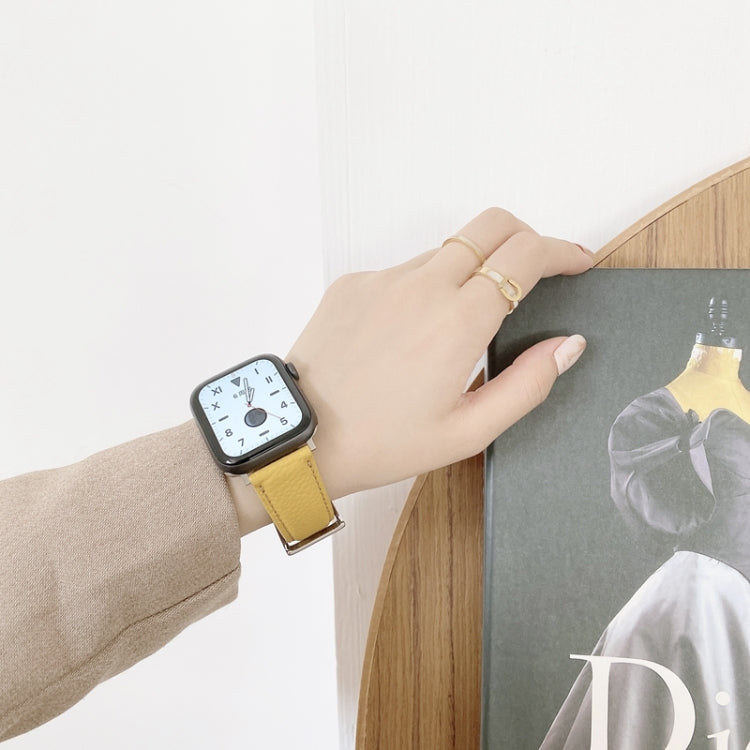Cinturini di ricambio in pelle con trama litchi per cucire, For Apple Watch Ultra 49mm / Series 8&7 45mm / SE 2&6&SE&5&4 44mm / 3&2&1 42mm, For Series 7 41mm / 6 & SE & 5 & 4 40mm / 3 & 2 & 1 38mm