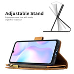 Custodia portafoglio in pelle con cerniera per Xiaomi Redmi 9A