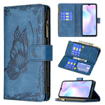 Custodia portafoglio in pelle con cerniera per Xiaomi Redmi 9A