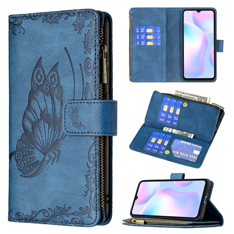 Custodia portafoglio in pelle con cerniera per Xiaomi Redmi 9A