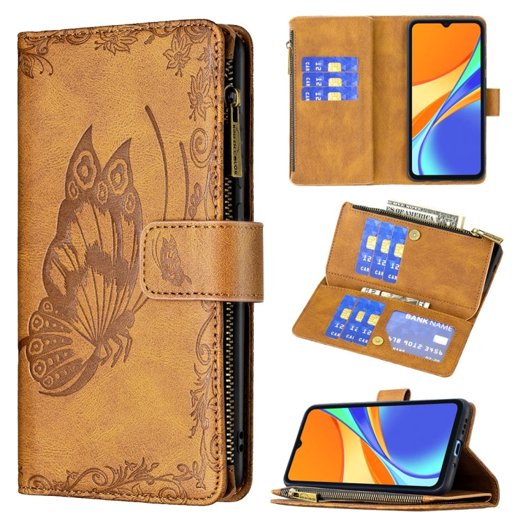 Custodia portafoglio in pelle con cerniera per Xiaomi Redmi 9A