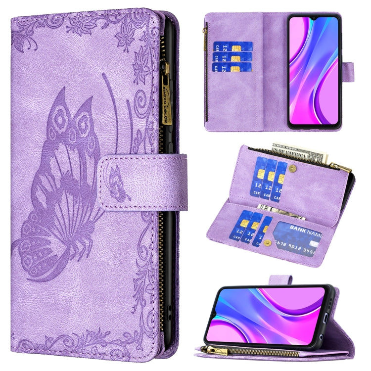 Custodia portafoglio in pelle con cerniera per Xiaomi Redmi 9A