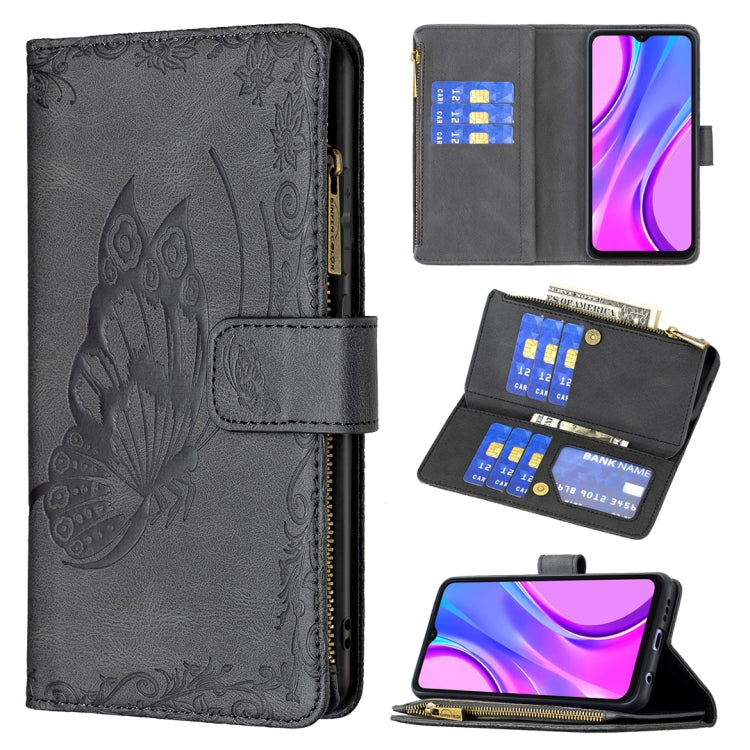 Custodia portafoglio in pelle con cerniera per Xiaomi Redmi 9A