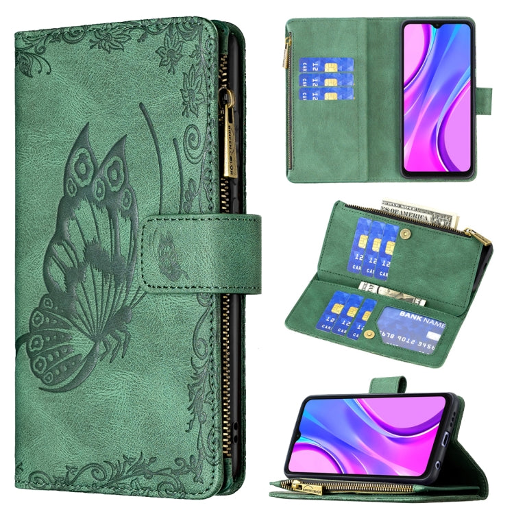 Custodia portafoglio in pelle con cerniera per Xiaomi Redmi 9A