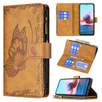 Custodia in pelle con cerniera orizzontale in rilievo con motivo a farfalla volante con supporto, fessure per carte e portafoglio, For Xiaomi Redmi Note 10 4G, For Xiaomi Mi 10T Lite 5G, For Xiaomi Mi 10T Pro 5G, For Xiaomi Mi 11i/Poco F3/Redmi K40    ...