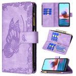 Custodia in pelle con cerniera orizzontale in rilievo con motivo a farfalla volante con supporto, fessure per carte e portafoglio, For Xiaomi Redmi Note 10 4G, For Xiaomi Mi 10T Lite 5G, For Xiaomi Mi 10T Pro 5G, For Xiaomi Mi 11i/Poco F3/Redmi K40    ...