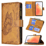 Custodia in pelle con cerniera orizzontale in rilievo con motivo a farfalla volante con supporto, fessure per carte e portafoglio, For Xiaomi Redmi Note 10 4G, For Xiaomi Mi 10T Lite 5G, For Xiaomi Mi 10T Pro 5G, For Xiaomi Mi 11i/Poco F3/Redmi K40    ...