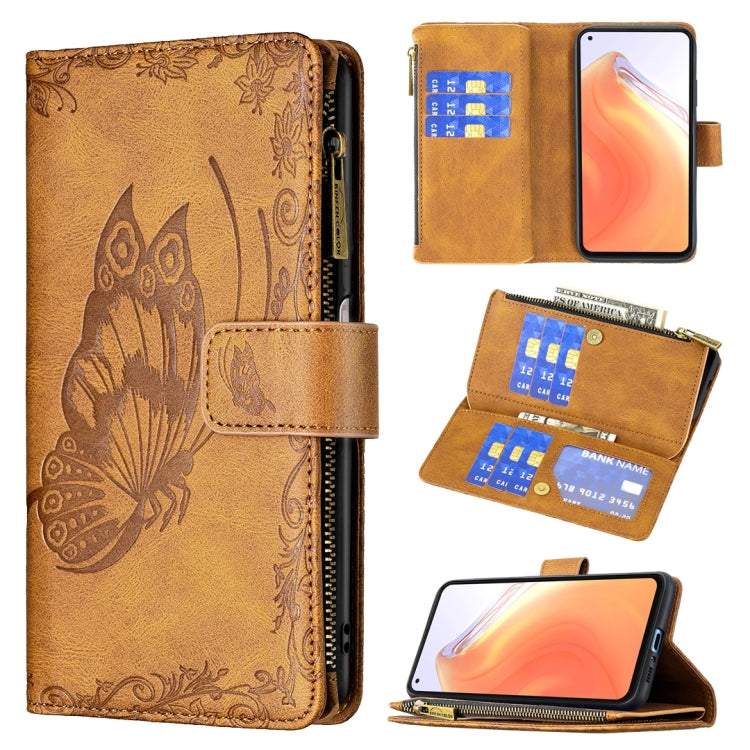 Custodia in pelle con cerniera orizzontale in rilievo con motivo a farfalla volante con supporto, fessure per carte e portafoglio, For Xiaomi Redmi Note 10 4G, For Xiaomi Mi 10T Lite 5G, For Xiaomi Mi 10T Pro 5G, For Xiaomi Mi 11i/Poco F3/Redmi K40    ...