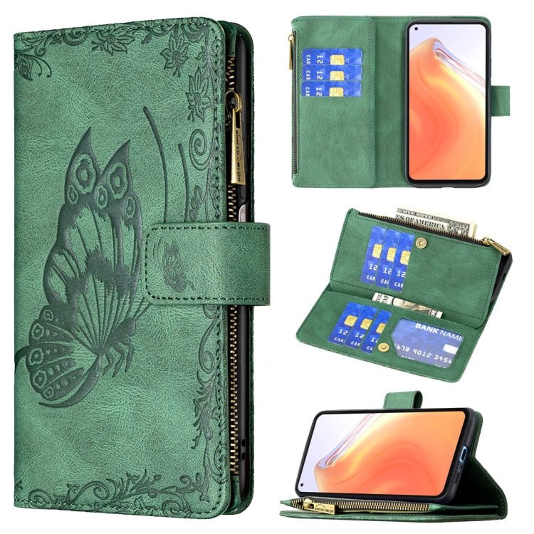Custodia in pelle con cerniera orizzontale in rilievo con motivo a farfalla volante con supporto, fessure per carte e portafoglio, For Xiaomi Redmi Note 10 4G, For Xiaomi Mi 10T Lite 5G, For Xiaomi Mi 10T Pro 5G, For Xiaomi Mi 11i/Poco F3/Redmi K40    ...