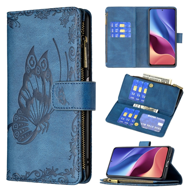 Custodia in pelle con cerniera orizzontale in rilievo con motivo a farfalla volante con supporto, fessure per carte e portafoglio, For Xiaomi Redmi Note 10 4G, For Xiaomi Mi 10T Lite 5G, For Xiaomi Mi 10T Pro 5G, For Xiaomi Mi 11i/Poco F3/Redmi K40    ...