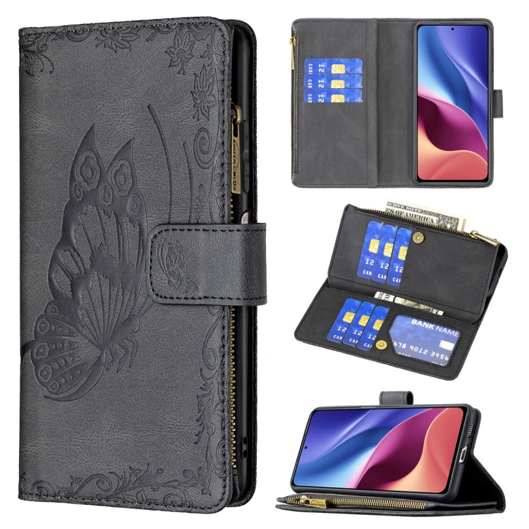 Custodia in pelle con cerniera orizzontale in rilievo con motivo a farfalla volante con supporto, fessure per carte e portafoglio, For Xiaomi Redmi Note 10 4G, For Xiaomi Mi 10T Lite 5G, For Xiaomi Mi 10T Pro 5G, For Xiaomi Mi 11i/Poco F3/Redmi K40    ...