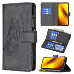 Custodia in pelle con cerniera orizzontale in rilievo con motivo a farfalla volante con supporto, fessure per carte e portafoglio, For Xiaomi Redmi Note 10 4G, For Xiaomi Mi 10T Lite 5G, For Xiaomi Mi 10T Pro 5G, For Xiaomi Mi 11i/Poco F3/Redmi K40    ...