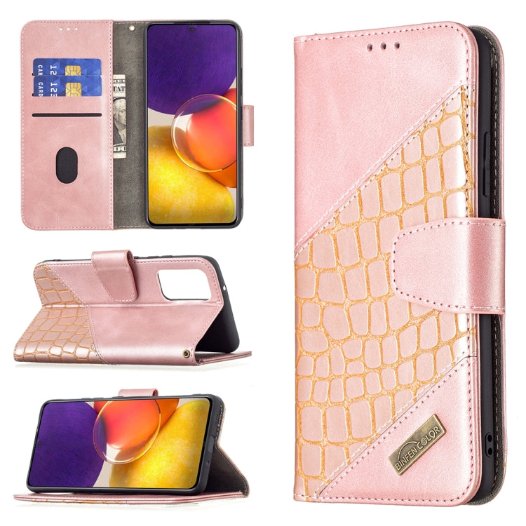 Custodia in pelle sintetica a vibrazione orizzontale con trama in coccodrillo abbinata con portafoglio, supporto e slot per carte, For Samsung Galaxy A82 5G