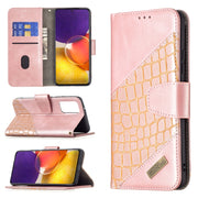 Custodia in pelle sintetica a vibrazione orizzontale con trama in coccodrillo abbinata con portafoglio, supporto e slot per carte, For Samsung Galaxy A82 5G