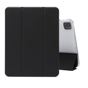 Struttura della pelle pressata elettrica a tre pieghe Flip orizzontale TPU trasparente antiurto + custodia in pelle PU con supporto e slot per penna e funzione Sleep / Wake-up, For iPad Pro 11 (2021)