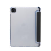Struttura della pelle pressata elettrica a tre pieghe Flip orizzontale TPU trasparente antiurto + custodia in pelle PU con supporto e slot per penna e funzione Sleep / Wake-up, For iPad Pro 11 (2021)