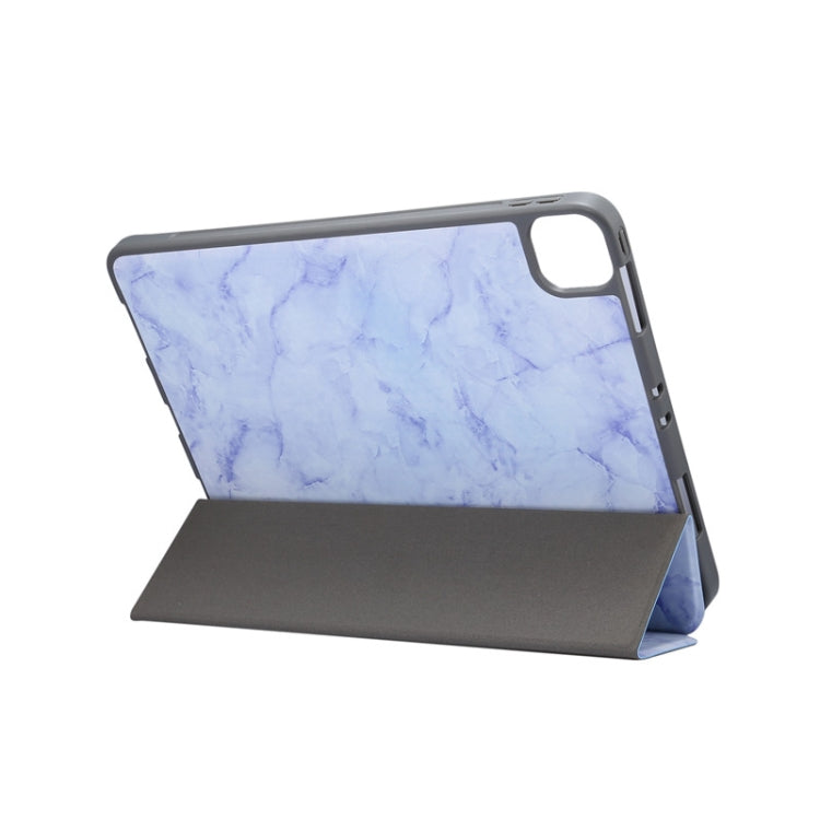 Custodia in pelle flip orizzontale con struttura in marmo con supporto a tre pieghe e funzione Sleep / Wake-up, For iPad Pro 11 2022 / 2021