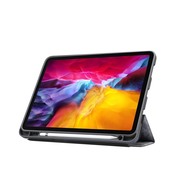 Custodia in pelle flip orizzontale con struttura in marmo con supporto a tre pieghe e funzione Sleep / Wake-up, For iPad Pro 11 2022 / 2021