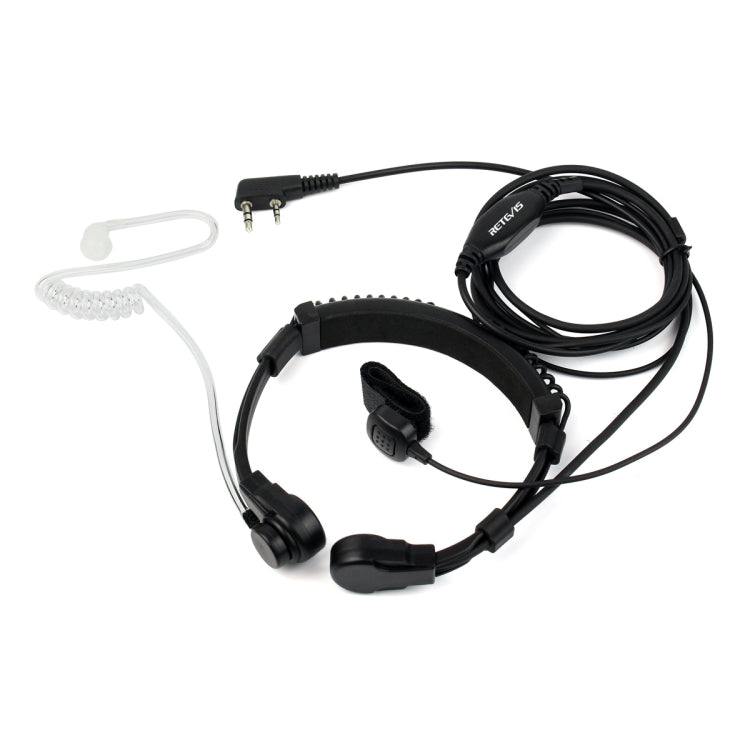 RETEVIS K-001 2-Pin Retractable Throat Hidden Acoustic Tube Earphone Microphone for H-777/RT-5R, K-001