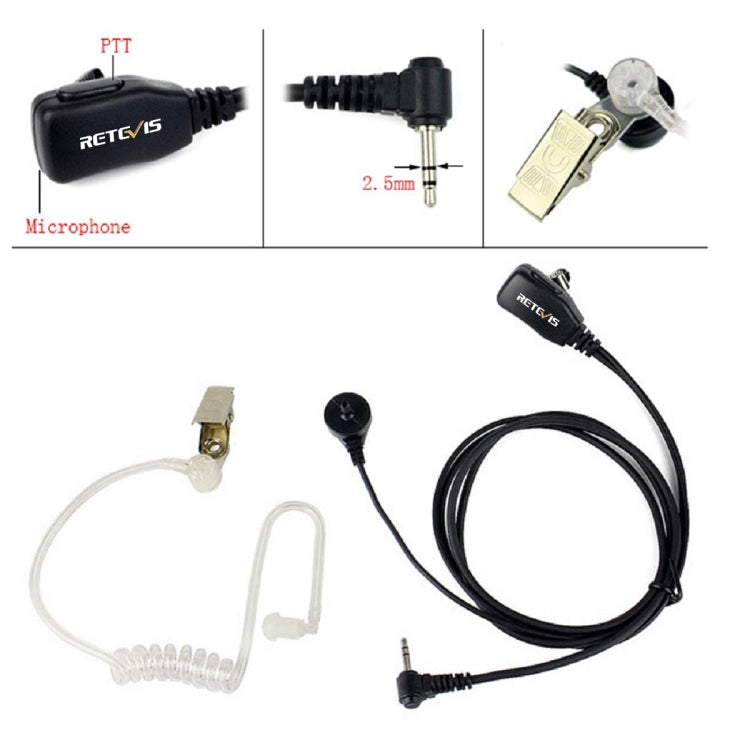 RETEVIS T-001 1 Pin PTT Riduzione Del Rumore Covert Air Tubo Acustico Inera Microfono Auricolare per Motorola Walkie-Talkie T6200C/T5800/7200/5720, T-001