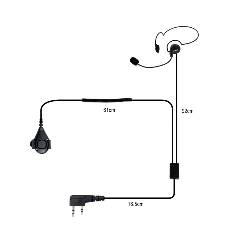 Microfono auricolare Retevis K-C2F con PTT a 2 pin