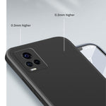 Custodia protettiva a copertura totale antigoccia in silicone liquido imitazione tinta unita, For vivo S7, For vivo X23