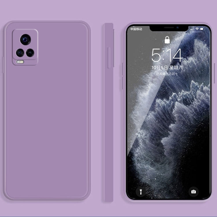 Custodia protettiva a copertura totale antigoccia in silicone liquido imitazione tinta unita, For vivo S7, For vivo X23