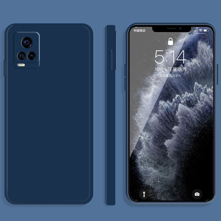 Custodia protettiva a copertura totale antigoccia in silicone liquido imitazione tinta unita, For vivo S7, For vivo X23