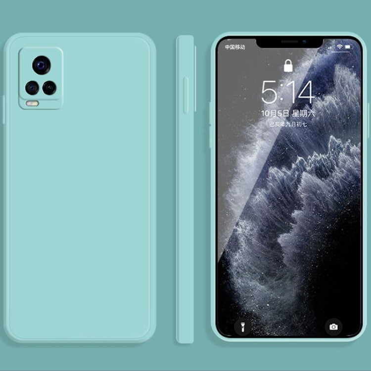 Custodia protettiva a copertura totale antigoccia in silicone liquido imitazione tinta unita, For vivo S7, For vivo X23
