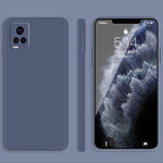 Custodia protettiva a copertura totale antigoccia in silicone liquido imitazione tinta unita, For vivo S7, For vivo X23