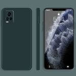 Custodia protettiva a copertura totale antigoccia in silicone liquido imitazione tinta unita, For vivo S7, For vivo X23