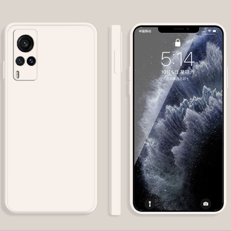 Custodia protettiva a copertura totale antigoccia in silicone liquido imitazione tinta unita, For vivo X60, For vivo X60 Pro