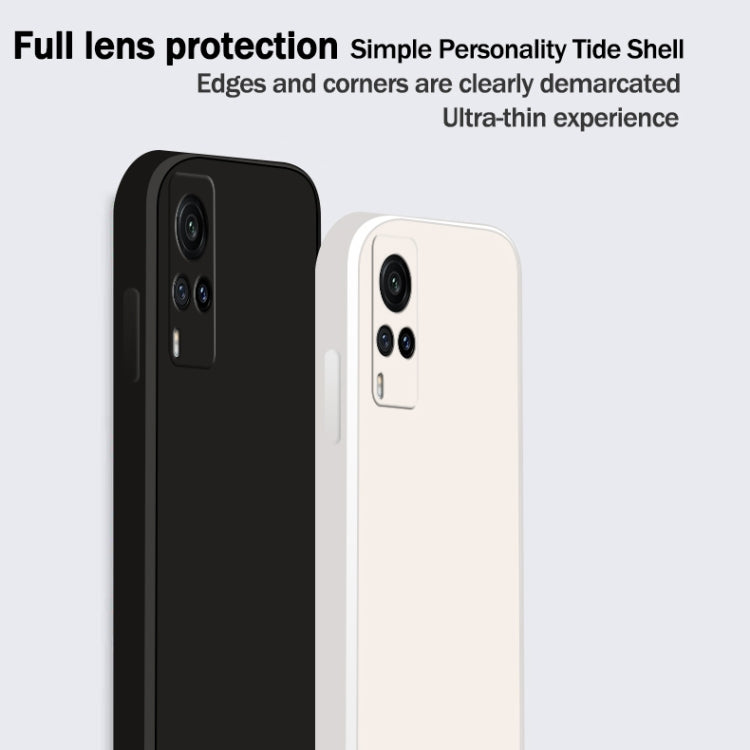 Custodia protettiva a copertura totale antigoccia in silicone liquido imitazione tinta unita, For vivo X60, For vivo X60 Pro