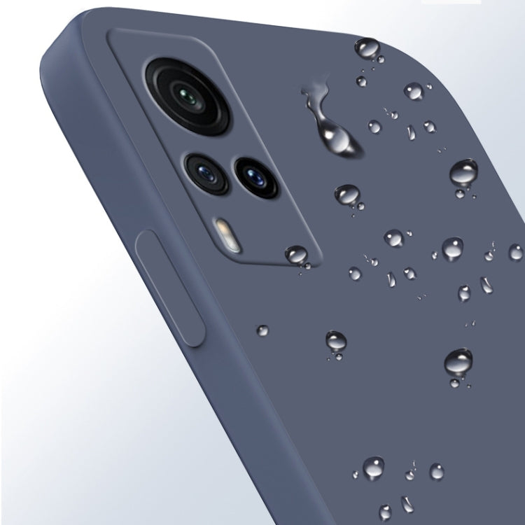 Custodia protettiva a copertura totale antigoccia in silicone liquido imitazione tinta unita, For vivo X60, For vivo X60 Pro
