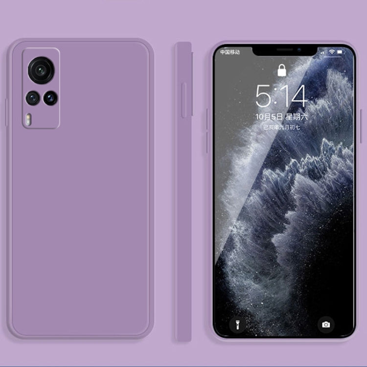 Custodia protettiva a copertura totale antigoccia in silicone liquido imitazione tinta unita, For vivo X60, For vivo X60 Pro