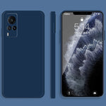 Custodia protettiva a copertura totale antigoccia in silicone liquido imitazione tinta unita, For vivo X60, For vivo X60 Pro