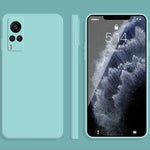 Custodia protettiva a copertura totale antigoccia in silicone liquido imitazione tinta unita, For vivo X60, For vivo X60 Pro